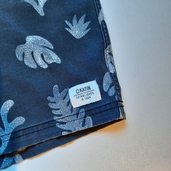 Katin Board Shorts Mens 34 Washed Black Swim Surf Beach Hybrid Trunks‎ Hawaiian - Picture 3 of 10